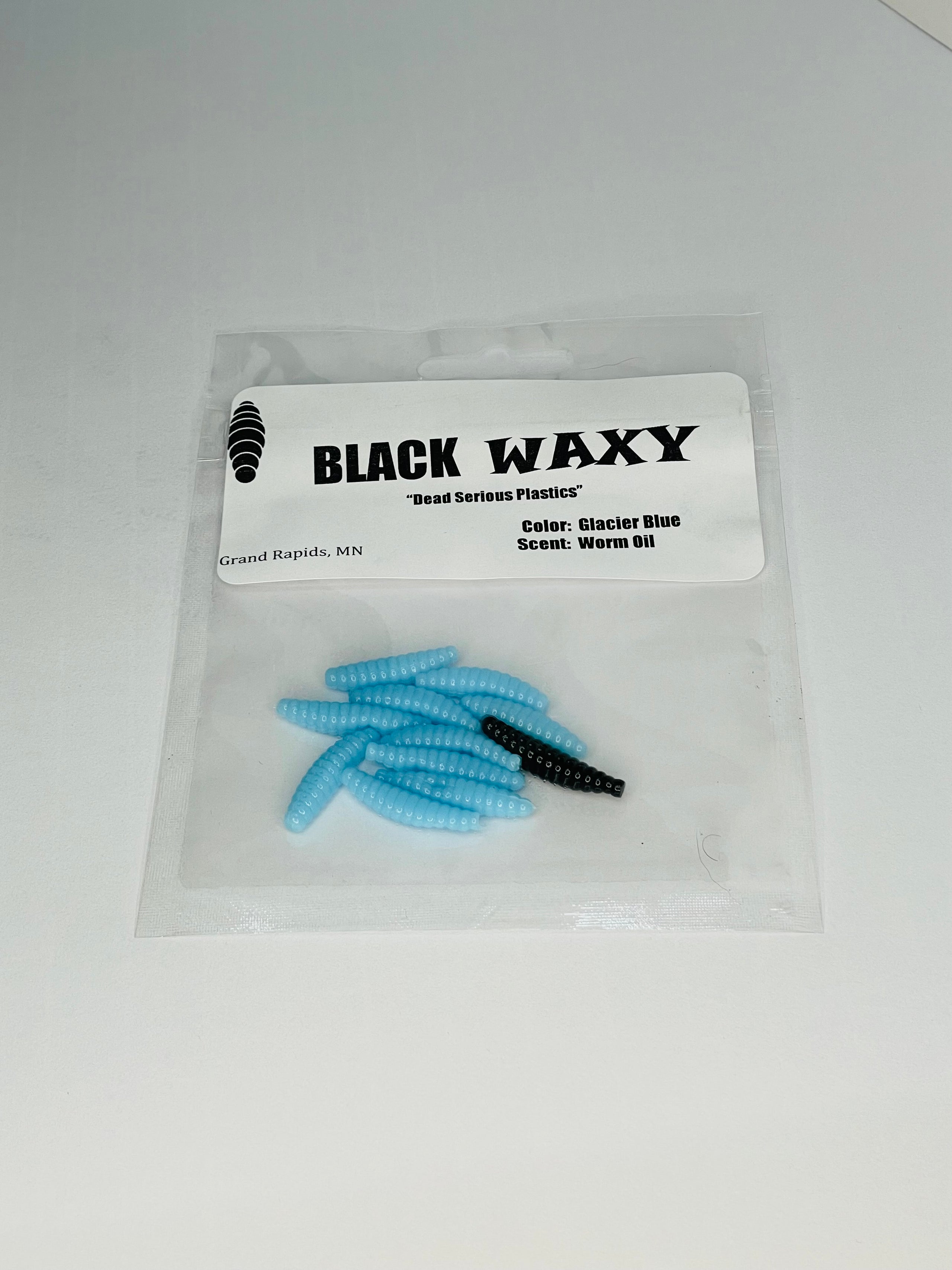 Black Waxy, Sinking Soft Plastic Strawberry Jam Wax Worm